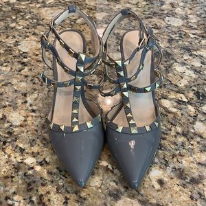 Bcbg gray Patton stud heels